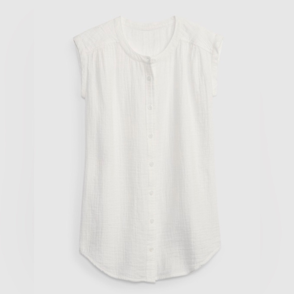 🤍 Gap Kids Crinkle Cotton Tunic Dress -  Size L ✨ Versatile (Women’s Size S Top)